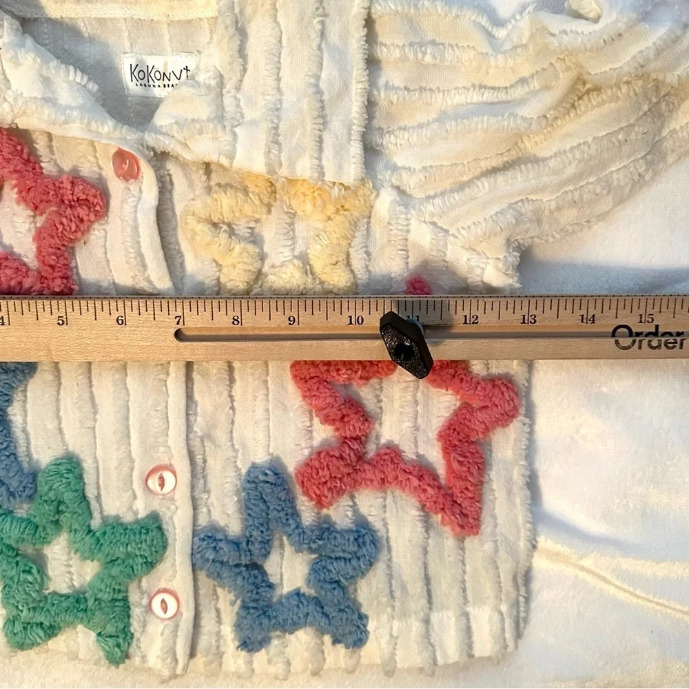 Kokonuts Laguna Beach Stars Moon Shirt Girls 6-7 Cropped Button Up Top Boutique